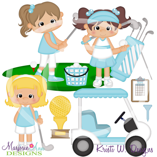 Golf Girls SVG Cutting Files Includes Clipart - Click Image to Close